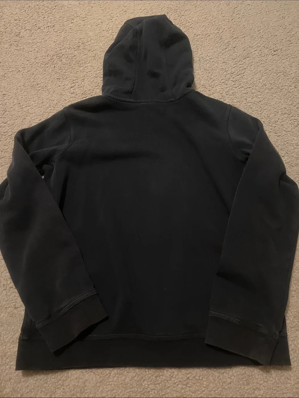 Nike Kids Unisex Washed Black Hoodie with White Swoosh